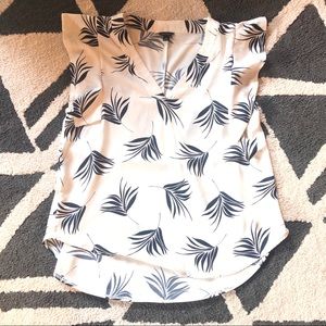Ann Taylor tropical short sleeve blouse